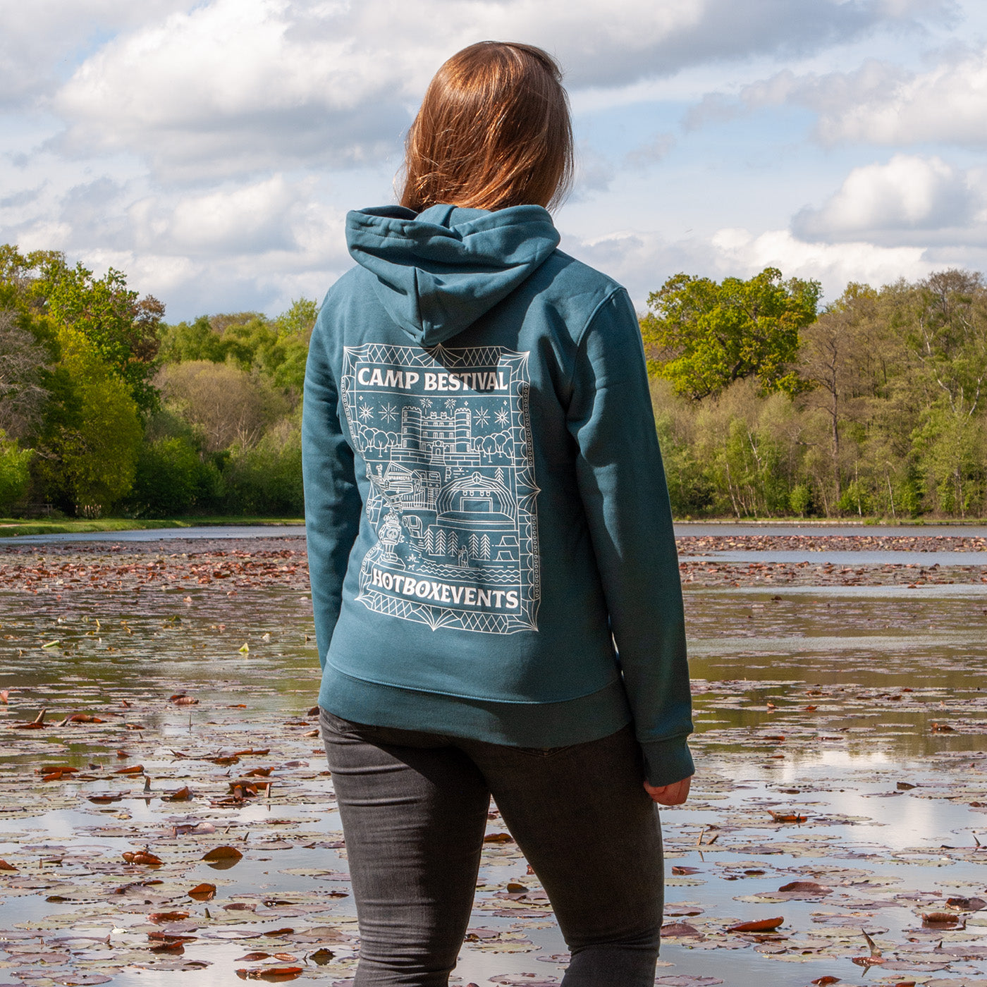 Camp Bestival Hoodie - Back - Modelled