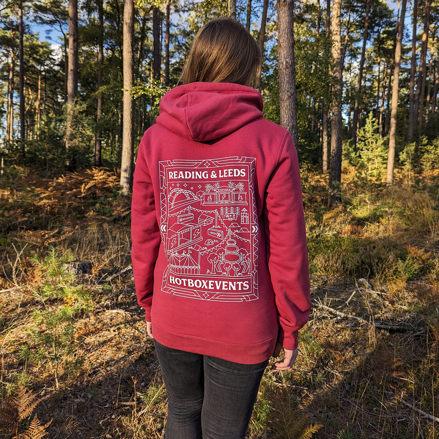 Reading Festival and Leeds Festival Hoodie - Back - Modelled